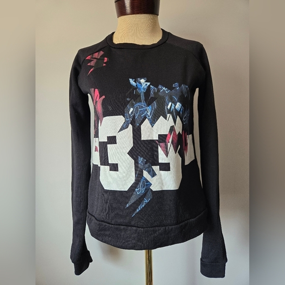 IRO LIMITED EDITION spring 2014 Black Crewneck Sweatshirt with Artistic Design. - Picture 3 of 10